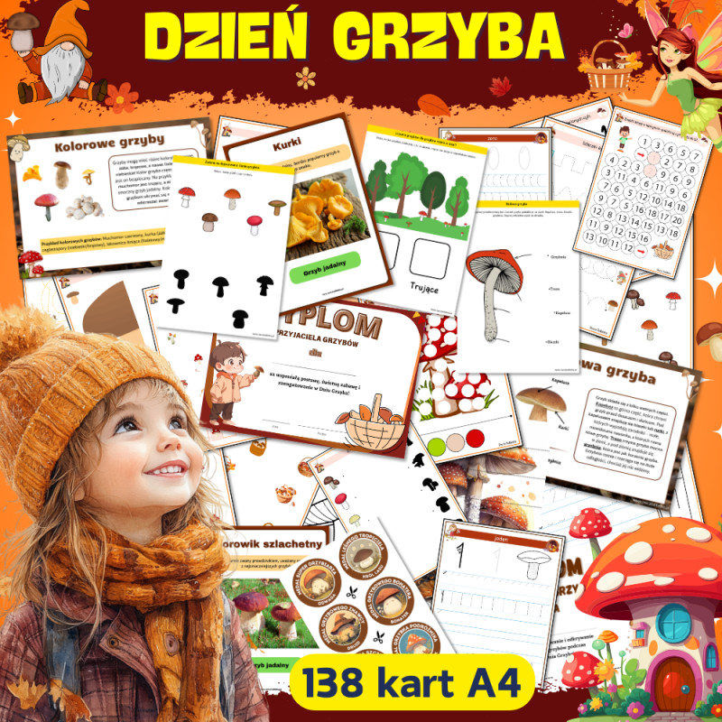 Dzień Grzyba Jesień Karty Pracy- Owca Balbinka
