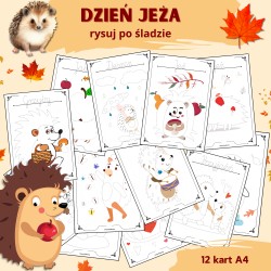 Rysuj po śladzie- Dzień Jeża