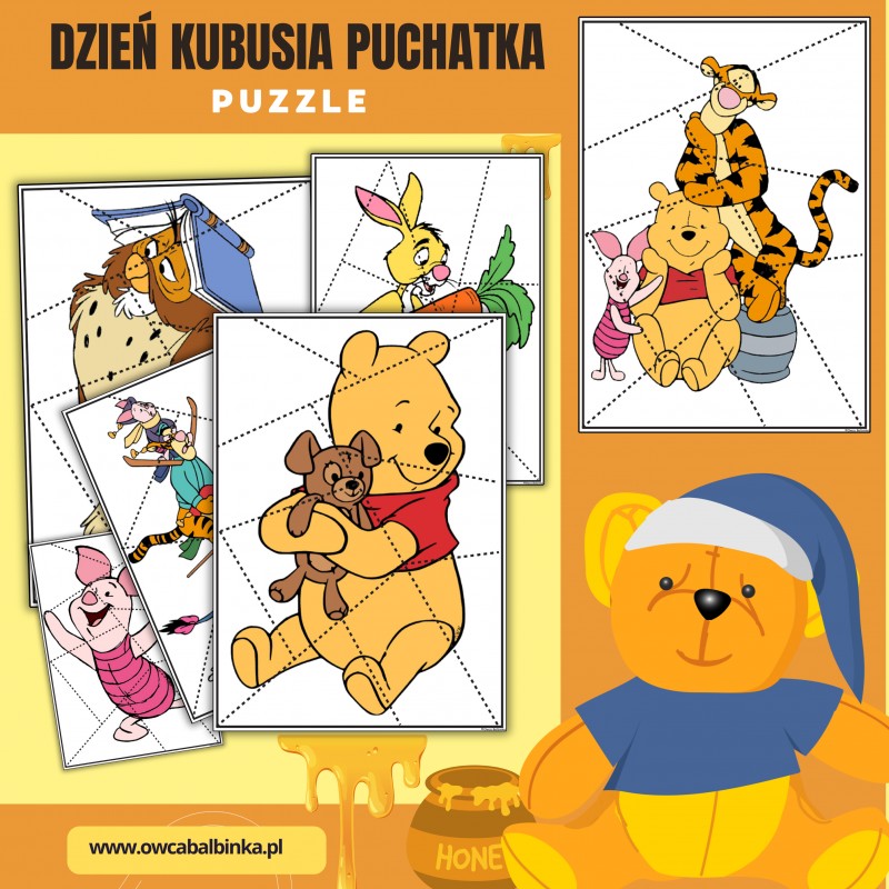 Dzień Kubusia Puchatka / karty pracy / puzzle