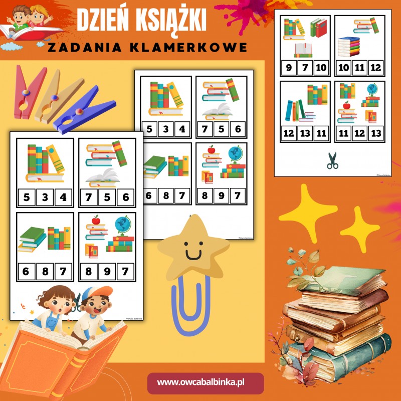 Dzień książki - zadania klamerkowe