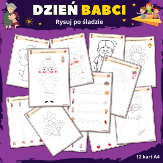Rysuj po śladzie- Dzień Babci