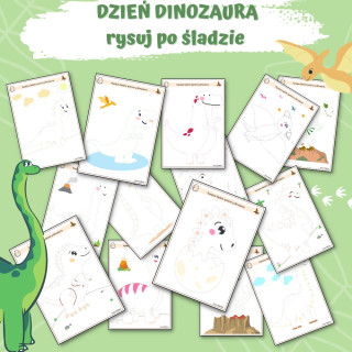 Rysuj po śladzie- Dzień Dinozaura