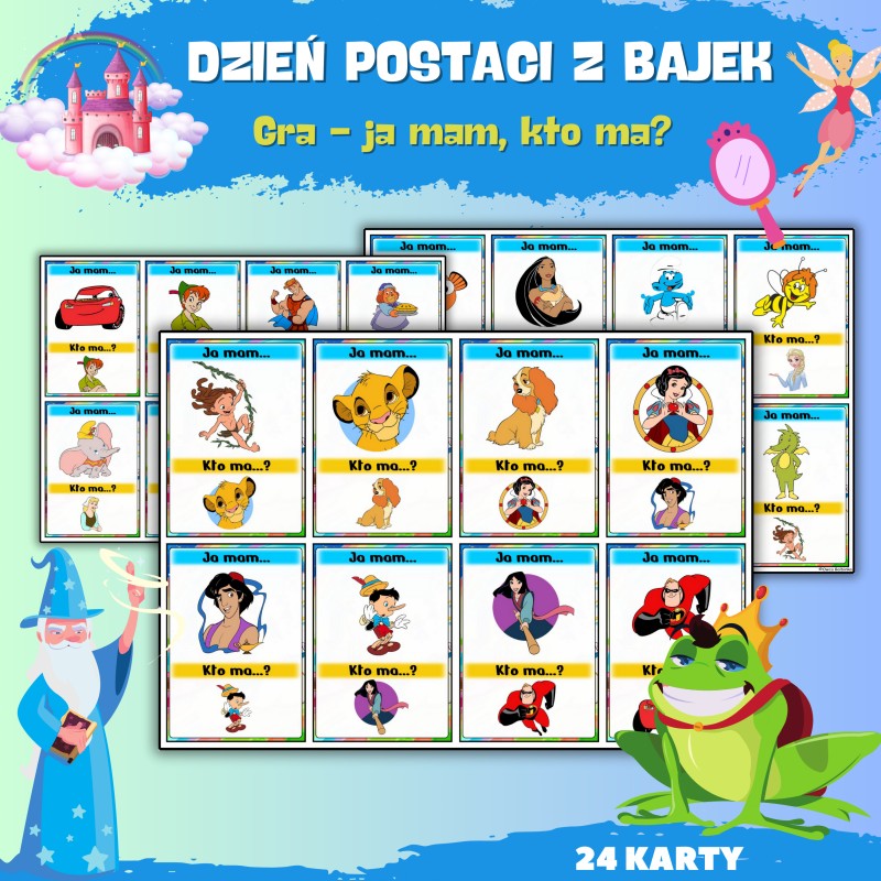 DZIEŃ POSTACI Z BAJEK - gra ja mam , kto ma ?