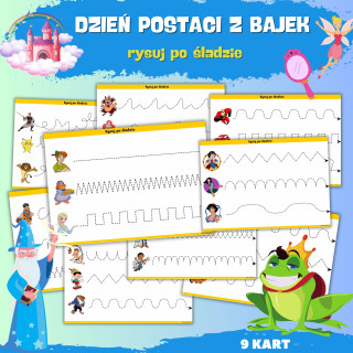 DZIEŃ POSTACI Z BAJEK - rysuj po śladzie