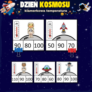 Klamerkowe karty- Dzień Kosmosu