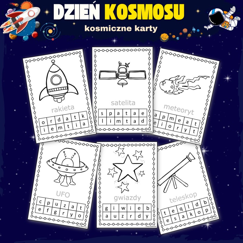 Kosmiczne karty edukacyjne