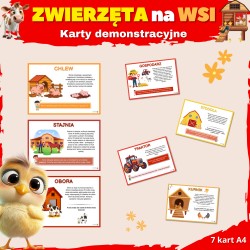 Karty demonstracyjne- Zwierzęta na wsi