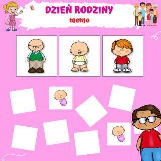 Gra memo, puzzle- Dzień Rodziny