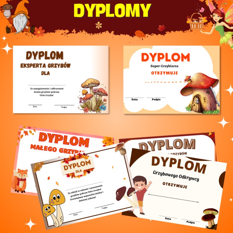Dyplomy- Dzień Grzyba