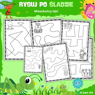 MIESZKAŃCY ŁĄKI - rysuj po śladzie