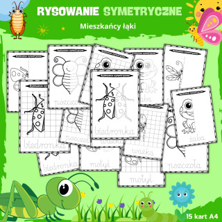 MIESZKAŃCY ŁĄKI - rysowanie symetryczne