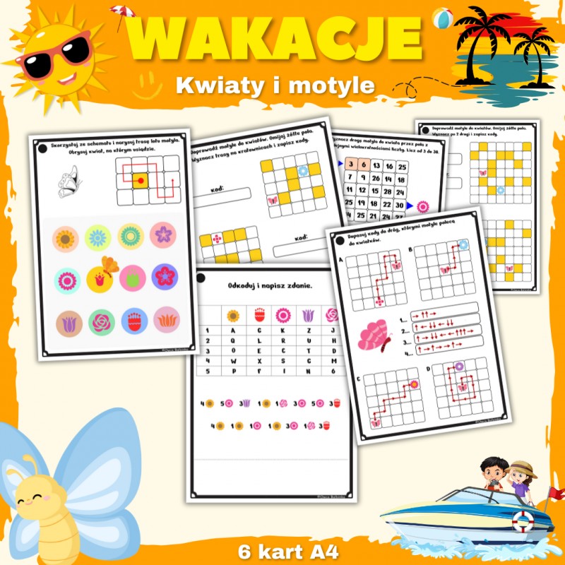 Wakacje - Kwiaty i motyle