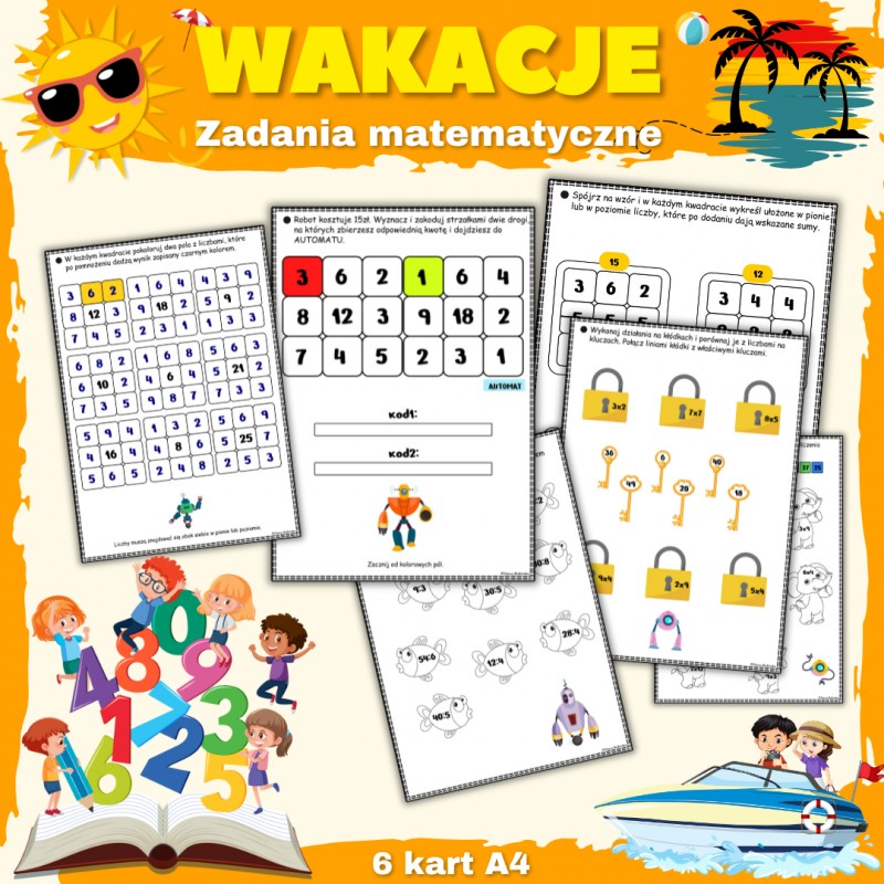 Wakacje - Zadania matematyczne