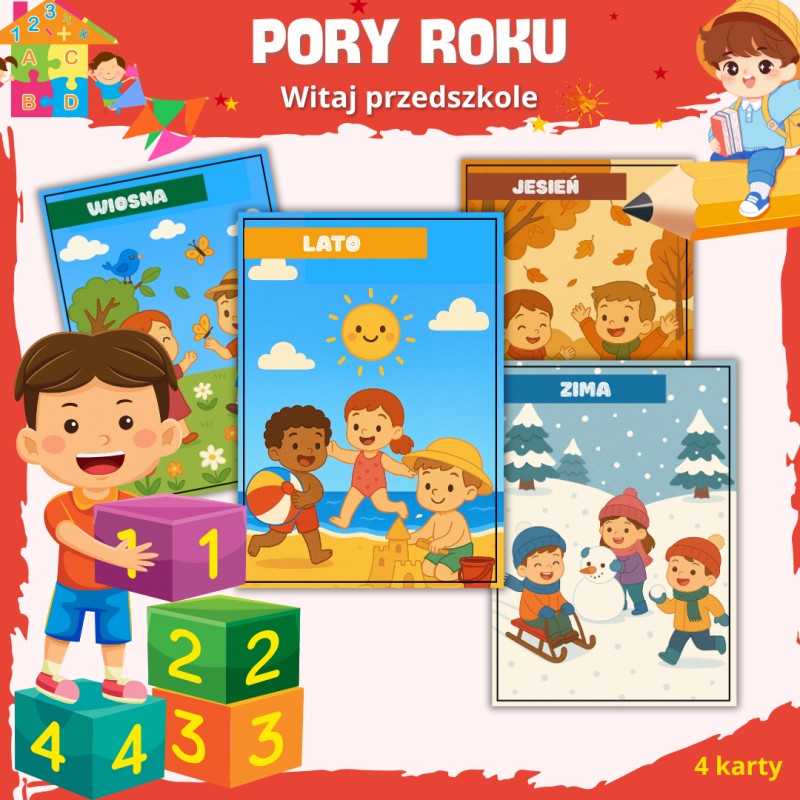 Zestaw WITAJ PRZEDSZKOLE – karty PDF na start roku dla przedszkolaków