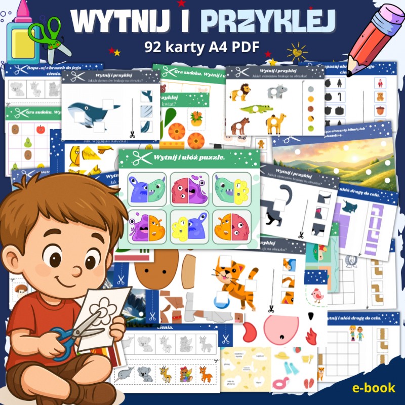 Zestaw WYTNIJ I PRZYKLEJ – kreatywne wycinanki i zabawy dla dzieci