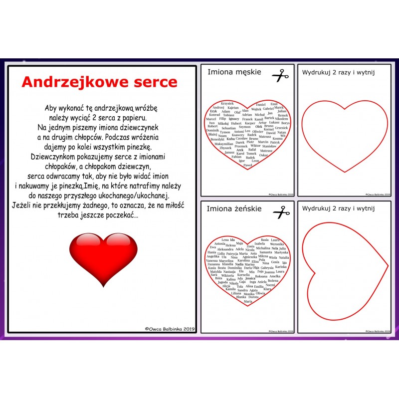 Andrzejki Karty Pracy – Owca Balbinka