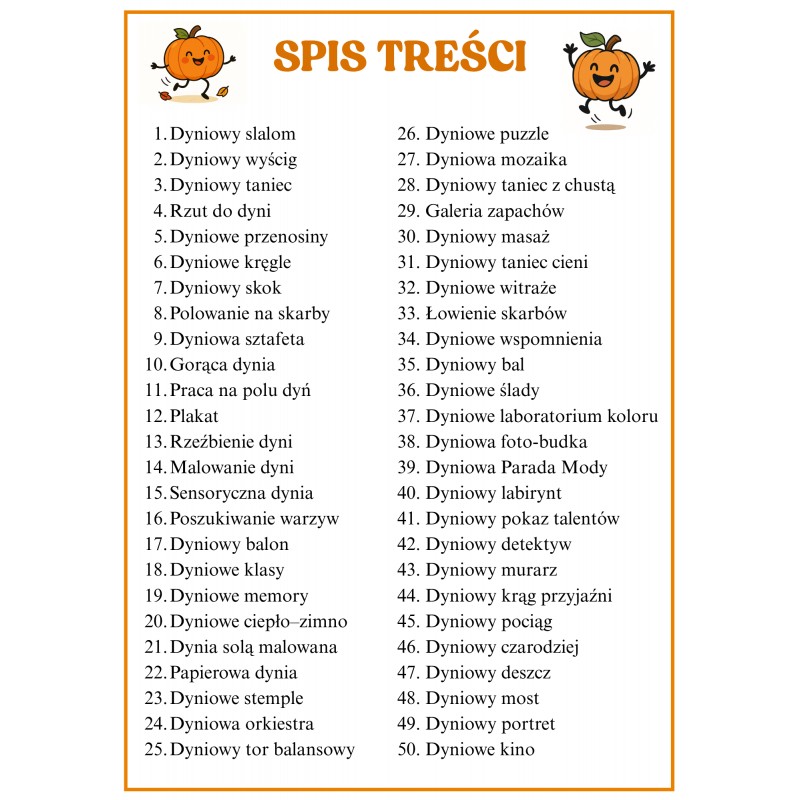 Dzień Dyni – 50 kreatywnych gier i zabaw dla przedszkola