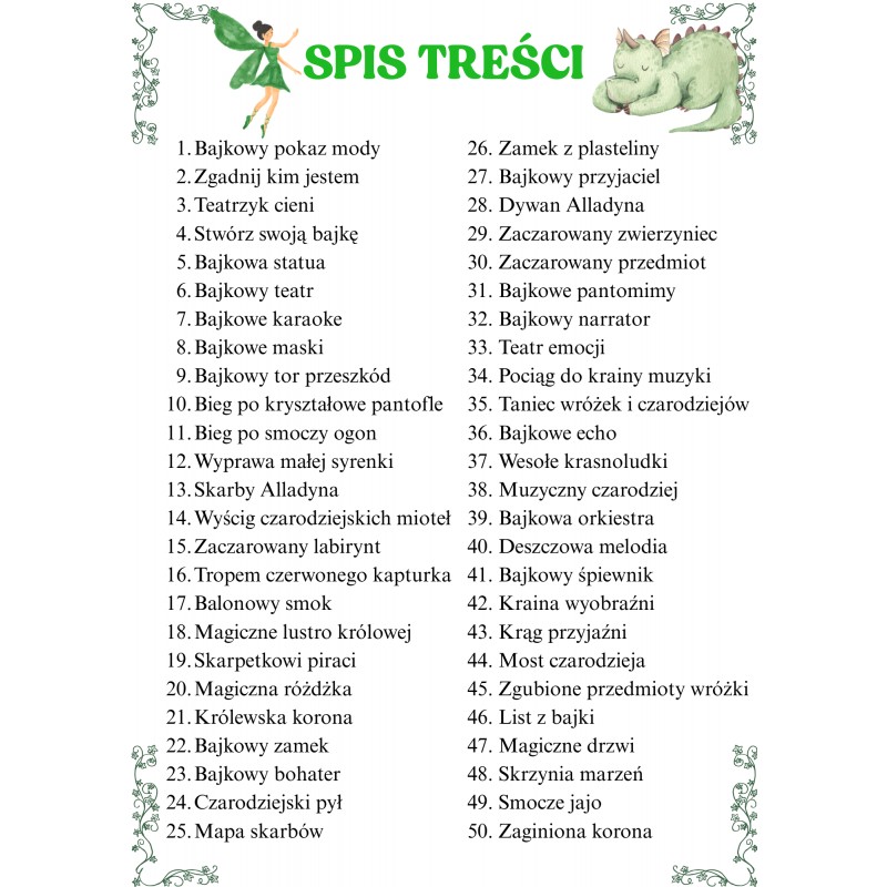 DZIEŃ POSTACI Z BAJEK - 50 zabaw dla dzieci