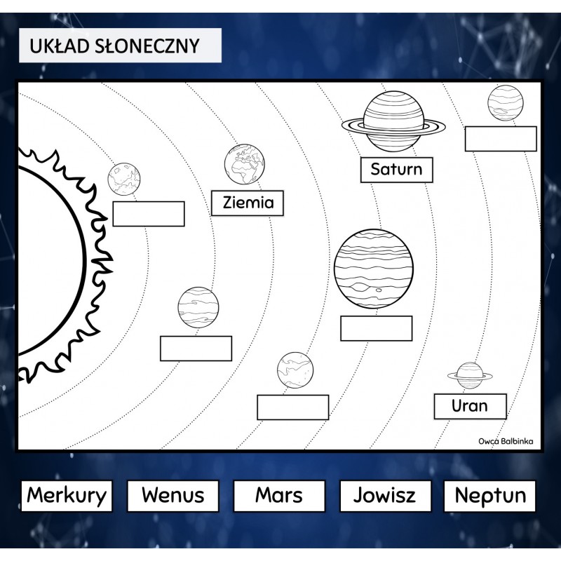 Dzień Kosmosu Karty Pracy – Owca Balbinka