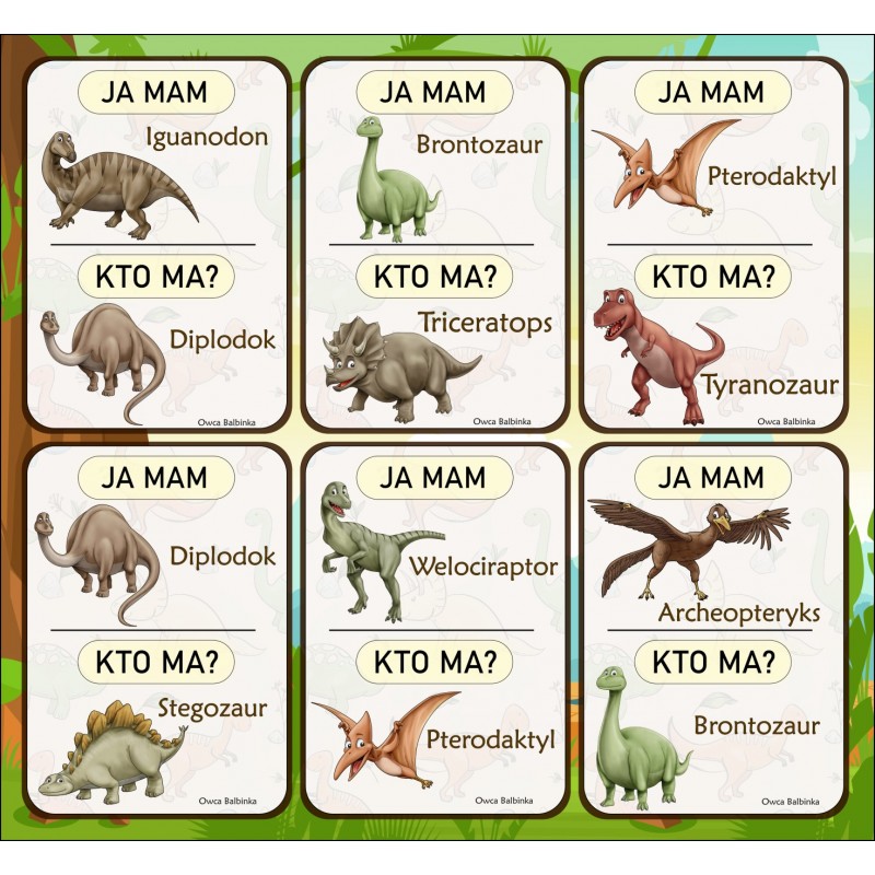 Dzień Dinozaura Karty Pracy – Owca Balbinka