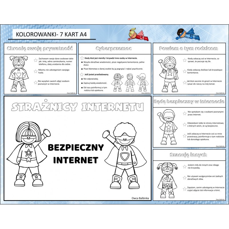 Bezpieczny Internet Karty Pracy- Owca Balbinka