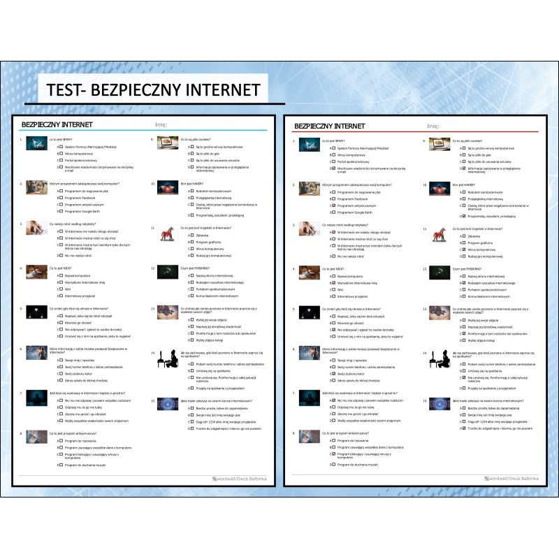 Bezpieczny Internet Karty Pracy- Owca Balbinka