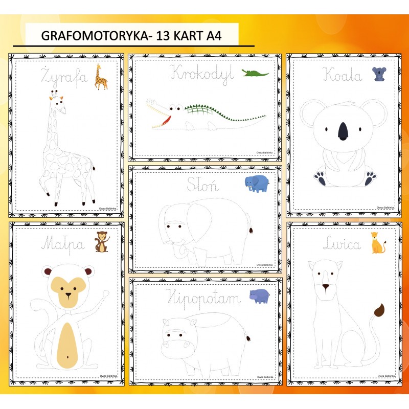 Zwierzęta w ZOO Karty Pracy- Owca Balbinka