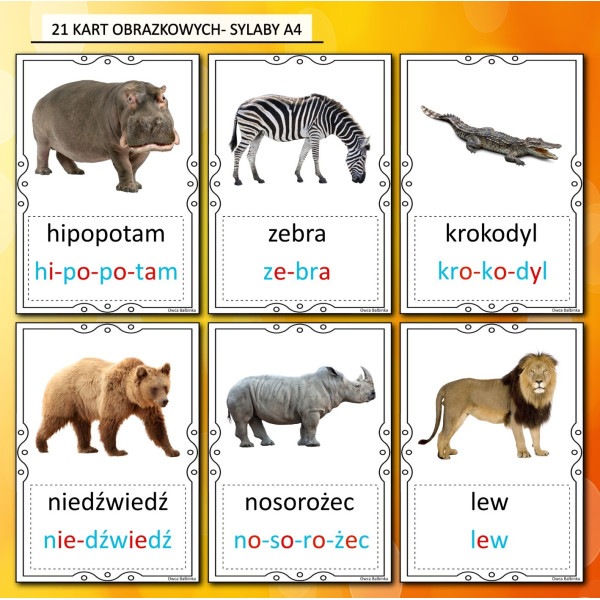 Zwierzęta w ZOO Karty Pracy- Owca Balbinka