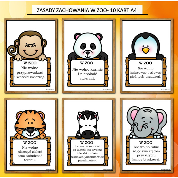 Zwierzęta w ZOO Karty Pracy- Owca Balbinka