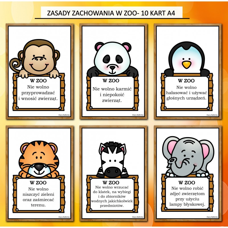 Zwierzęta w ZOO Karty Pracy- Owca Balbinka