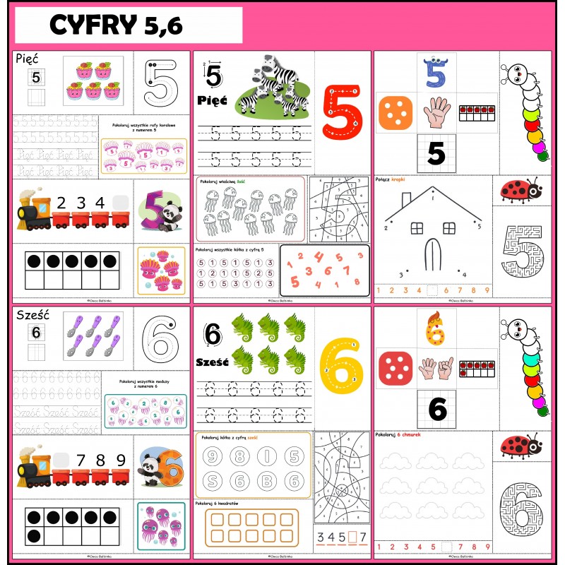 Cyfry Wklejki Do Zeszytu – Owca Balbinka