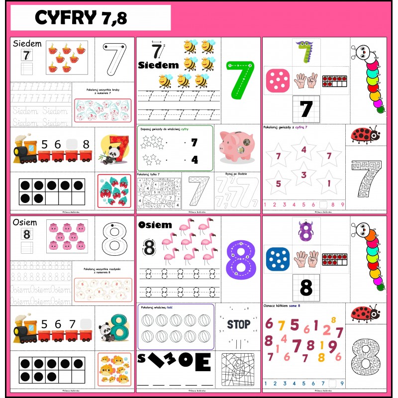 Cyfry Wklejki Do Zeszytu – Owca Balbinka