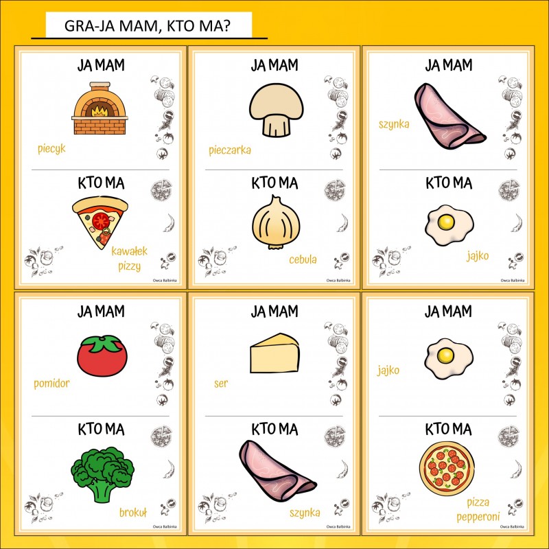 Dzień Pizzy Karty Pracy – Owca Balbinka