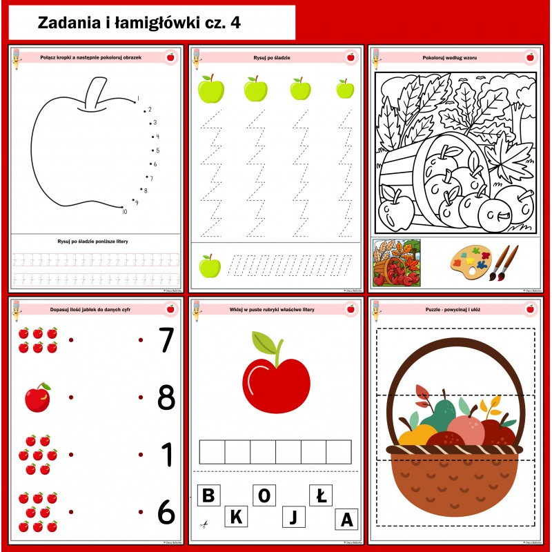 Dzień Jabłka Karty Pracy – Owca Balbinka