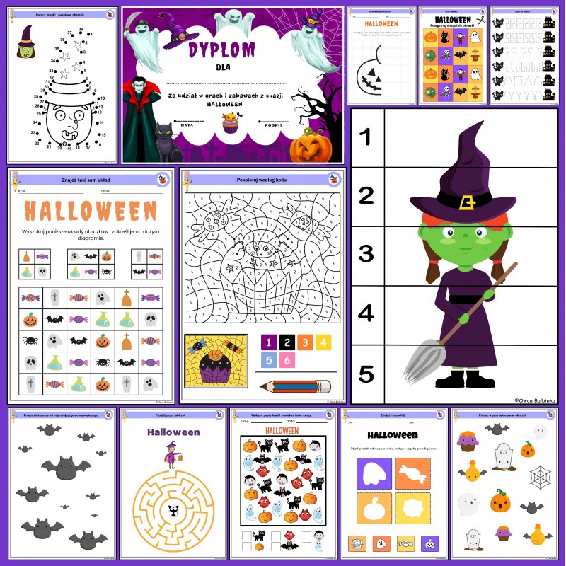 Halloween Karty Pracy – Owca Balbinka