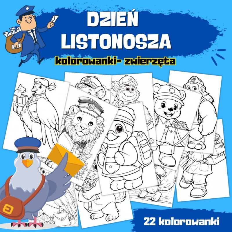 Kolorowanki Na Dzień Listonosza Ze Zwierzętami Do Druku - Owca Balbinka