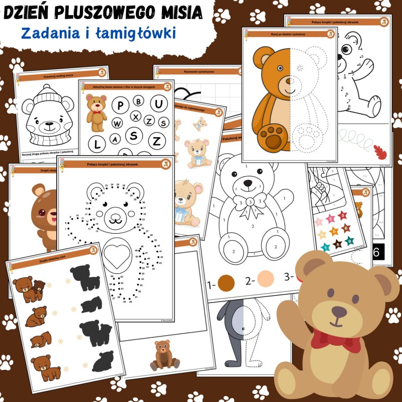 Dzień Pluszowego Misia Karty Pracy - Owca Balbink Dzień Pluszowego Misia Karty Pracy - Owca Balbinka