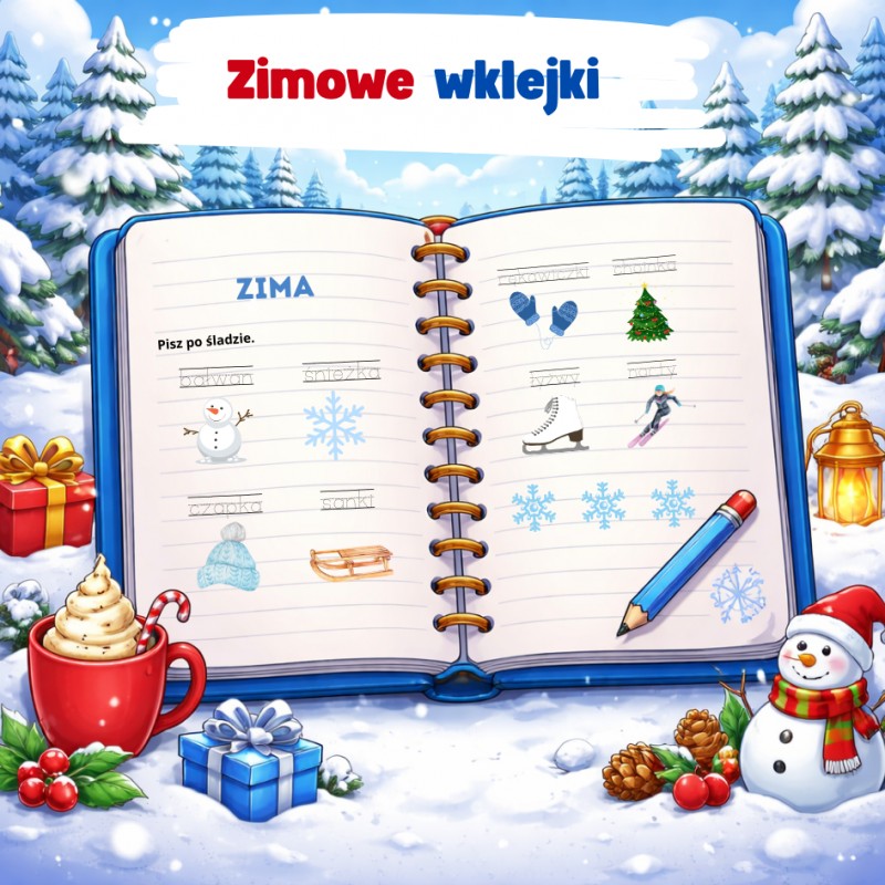 ZIMA - Wklejki do Zeszytu