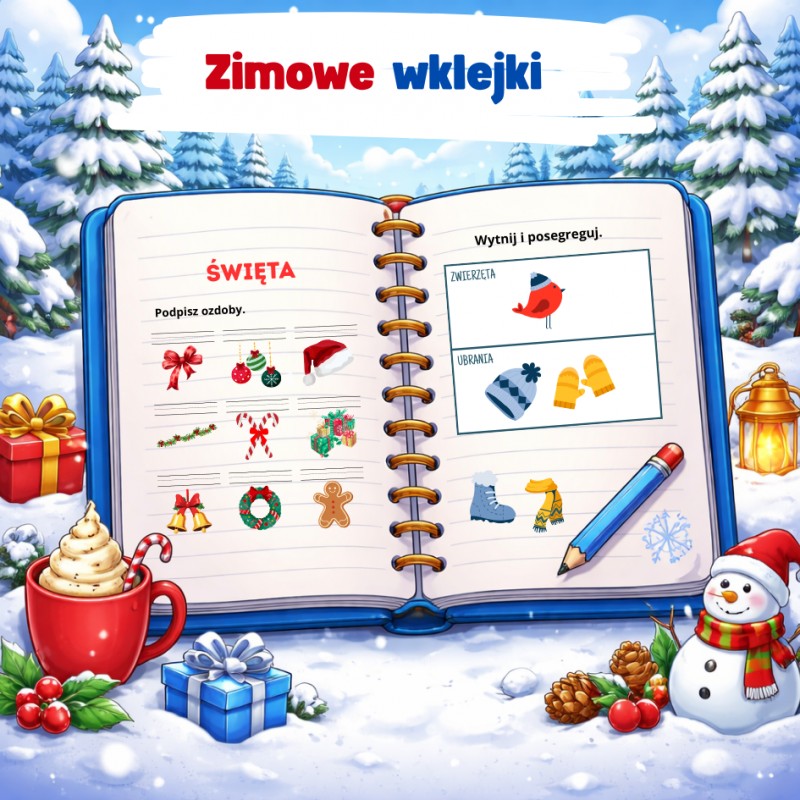 ZIMA - Wklejki do Zeszytu