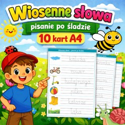 Wiosenne słowa - pisanie po śladzie