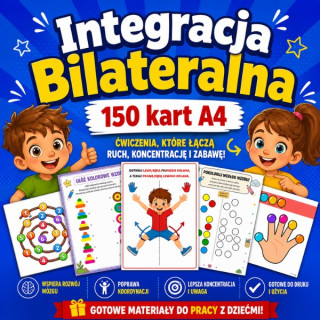 Integracja bilateralna – 150 kart pracy PDF do wydruku dla dzieci