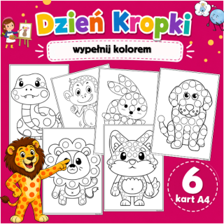 Dzień Kropki – wypełnij kolorem | Karty pracy PDF do druku
