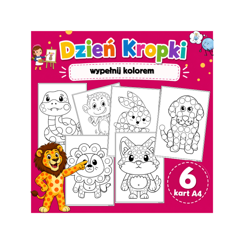 Dzień Kropki – wypełnij kolorem | Karty pracy PDF do druku