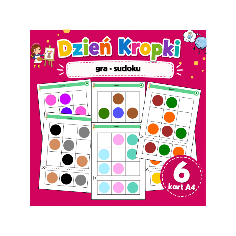 Dzień Kropki – wypełnij kolorem | Karty pracy PDF do druku