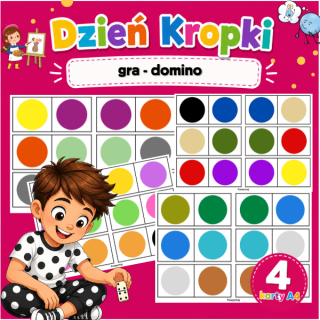 Dzień Kropki – gra domino | Karty PDF do druku dla dzieci