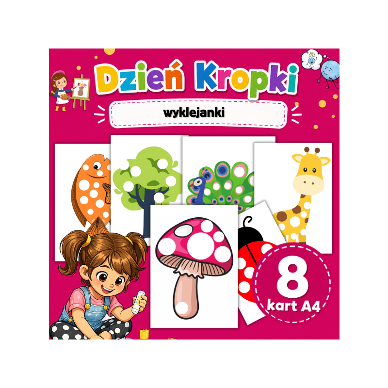 Dzień Kropki – wyklejanki | Karty pracy PDF do druku dla dzieci