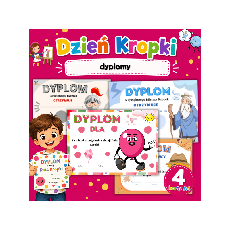 Dzień Kropki – wyklejanki | Karty pracy PDF do druku dla dzieci