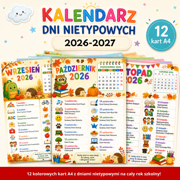 Kalendarz dni nietypowych 2026–2027 PDF do druku