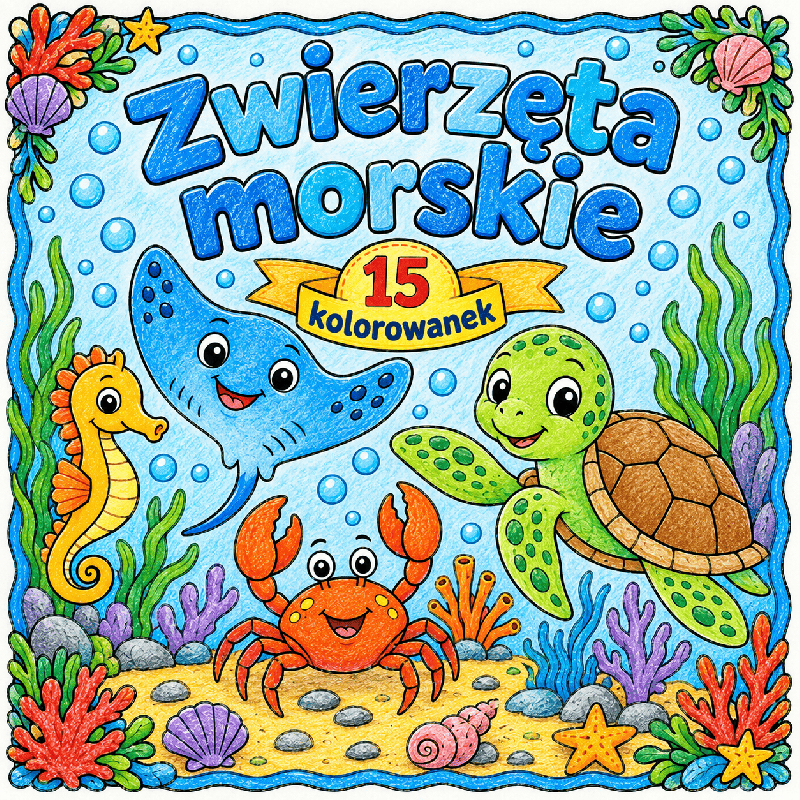 ZWIERZĘTA MORSKIE- kolorowanki