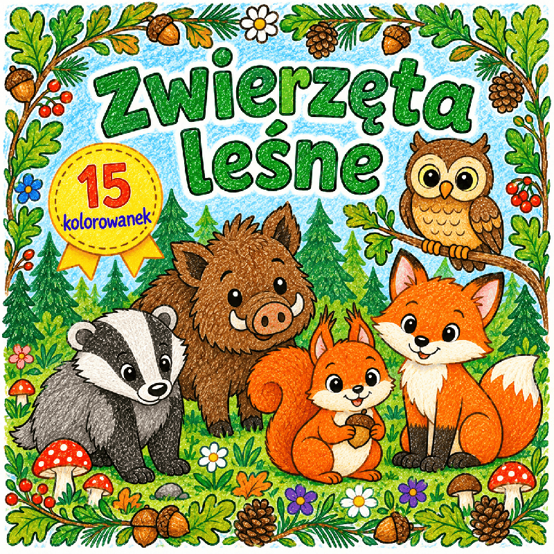 ZWIERZĘTA LEŚNE- kolorowanki